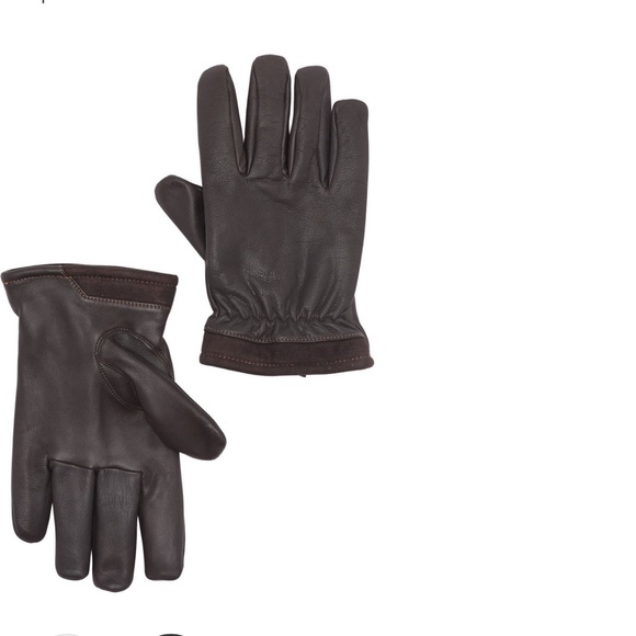 UGG Accessories - UGG brown leather captain gloves size medium
